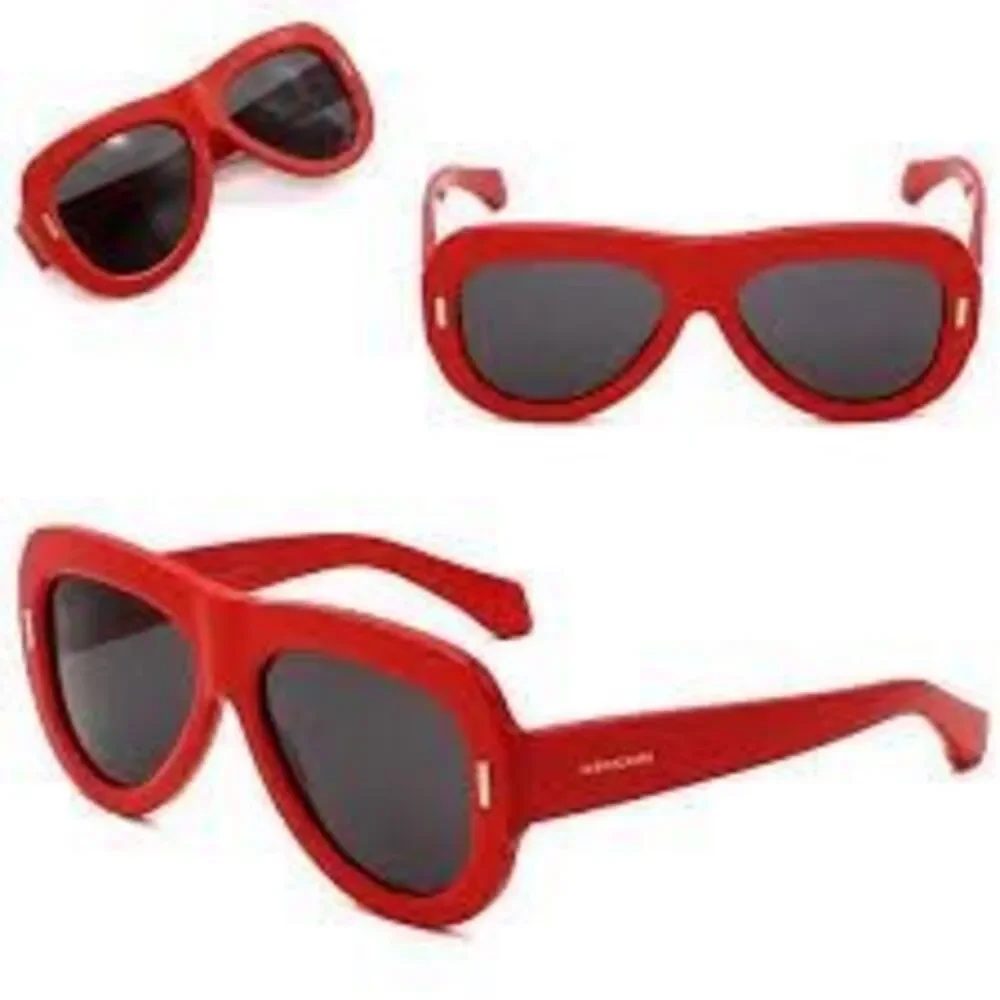 Ferragamo Wide Aviator Sunglasses Bright Red Full Rim Plastic Frame SF2029SE NEW